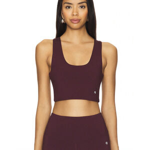 NEW ANINE BING Yuna Sports Bra Bordeaux Dark Red XS